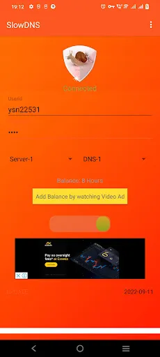 Captures d'écran de VPN Over DNS  Tunnel : SlowDNS