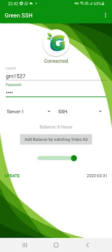 Screenshot di Green SSH