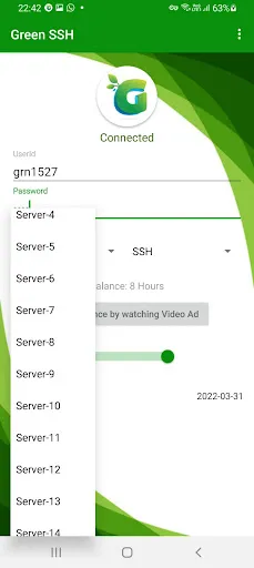 Screenshot di Green SSH