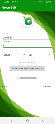 Screenshot di Green SSH