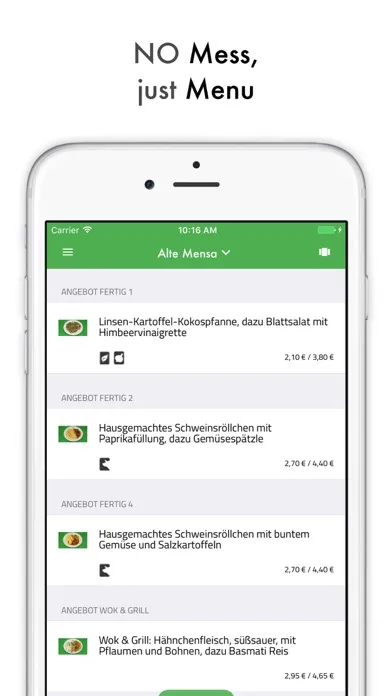 MensaPlus - Dresden Mensa App Screenshots