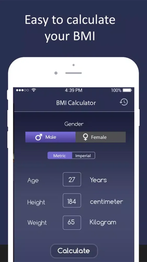 Ảnh chụp màn hình của BMI Fitness Calculator