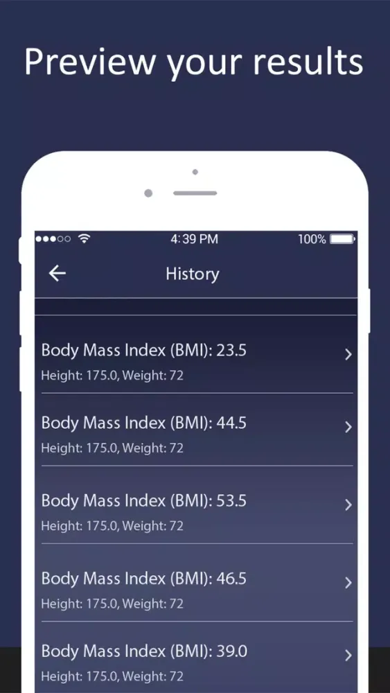 Ảnh chụp màn hình của BMI Fitness Calculator
