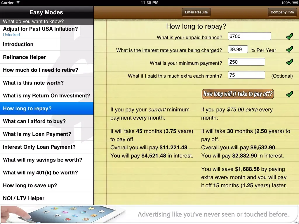 Easy Money Planner Free iPad  Ekran Görüntüleri