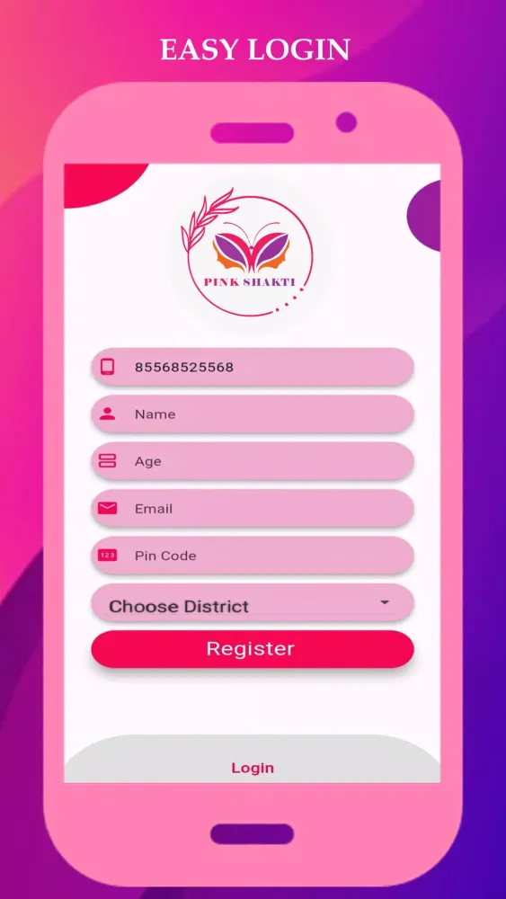 Ảnh chụp màn hình của Pink Shakti Women Safety App