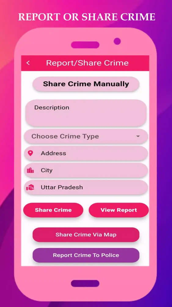 Ảnh chụp màn hình của Pink Shakti Women Safety App