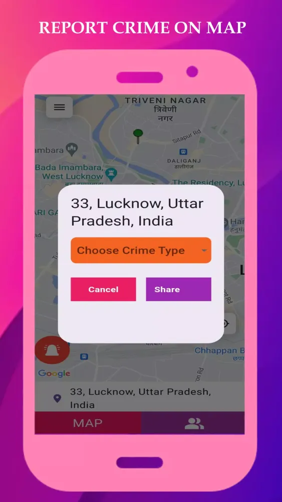 Ảnh chụp màn hình của Pink Shakti Women Safety App