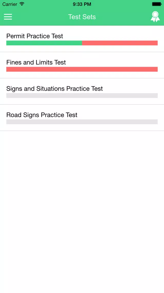 Captures d'écran de California DMV Tests