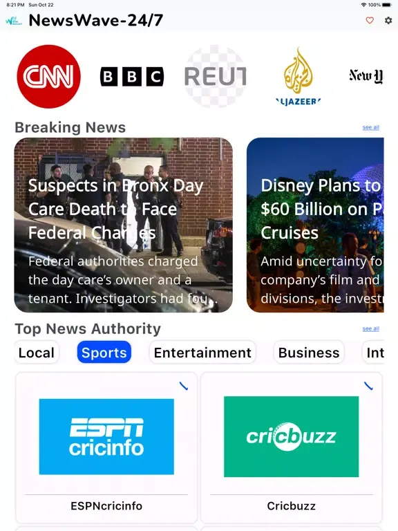 NewsWave - 24/7 iPad 应用截图