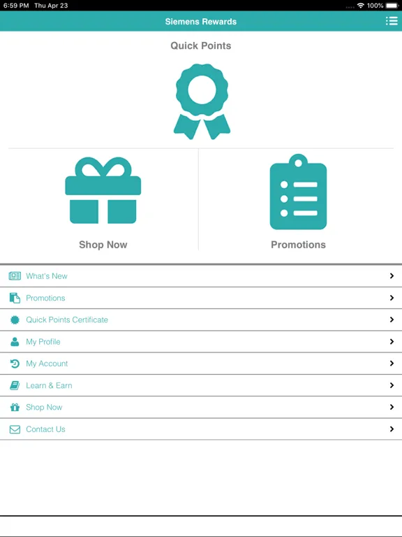 Скриншоты Siemens Rewards iPad 