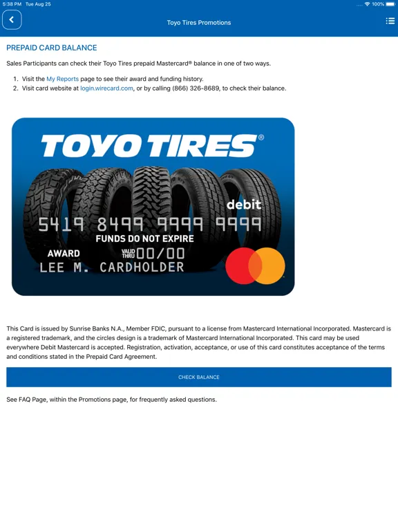 Capturas de tela do Toyo Tires Promotions iPad 