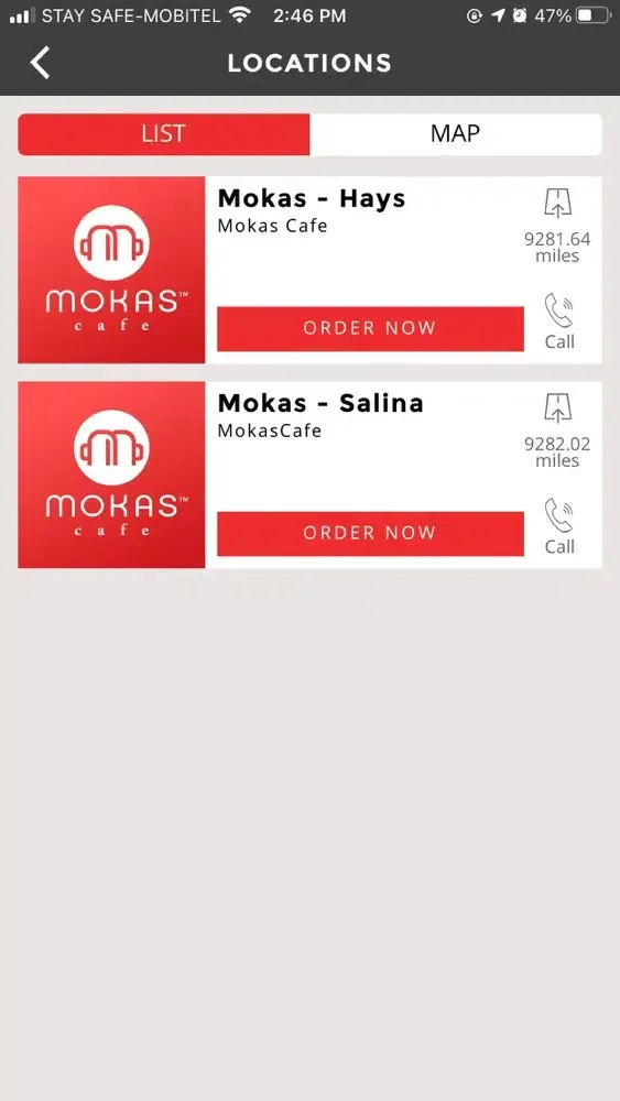 Mokas Cafe Mobile Ordering应用截图