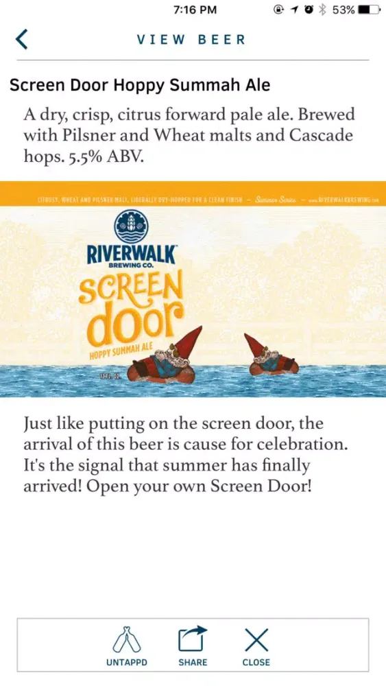 Tangkapan skrin Riverwalk Brewing