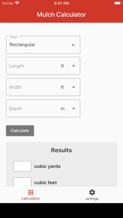 Ảnh chụp màn hình của Mulch Calculator Plus