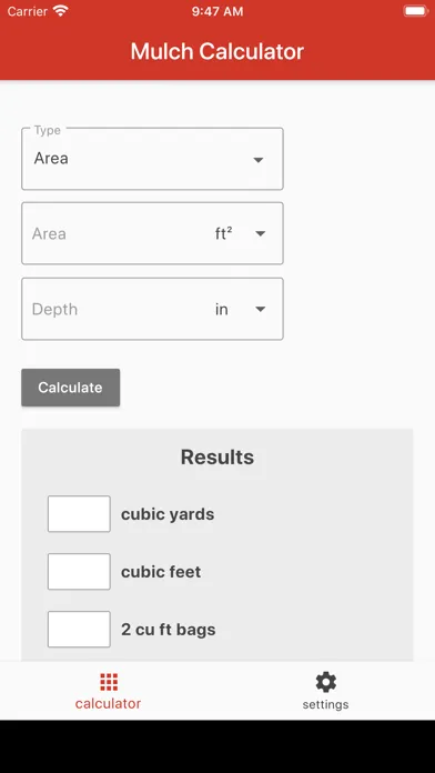 Ảnh chụp màn hình của Mulch Calculator Plus