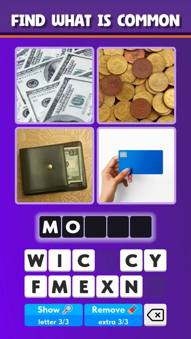 Capturas de tela do 4 Pics 1 Word - Thinking Games