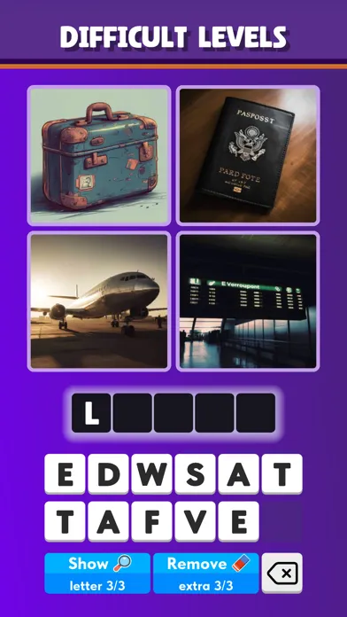 Capturas de tela do 4 Pics 1 Word - Thinking Games