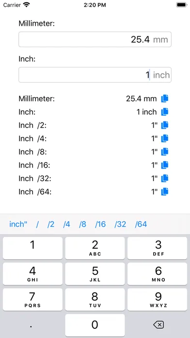 Zrzuty ekranu Inch Millimeter Converter