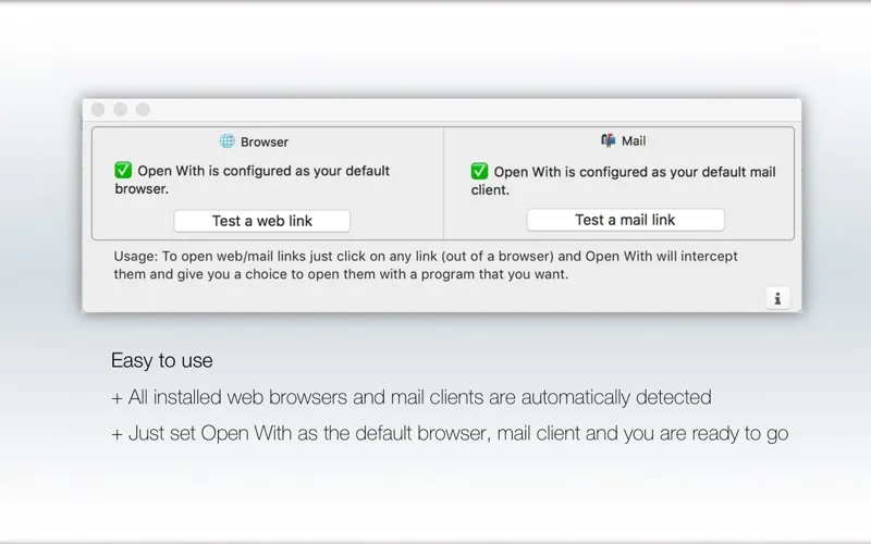 Open With -Browser/Mail picker स्क्रीनशॉट