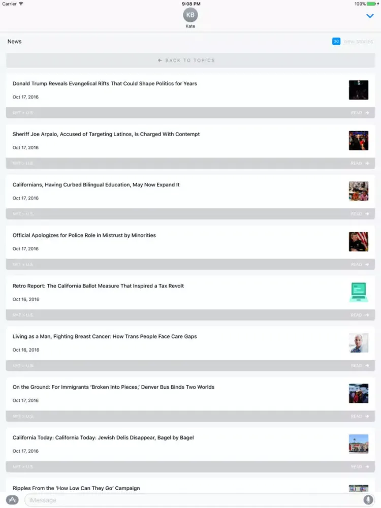 IM News: Share Updates in Sports, Tech, Politics iPad Screenshots
