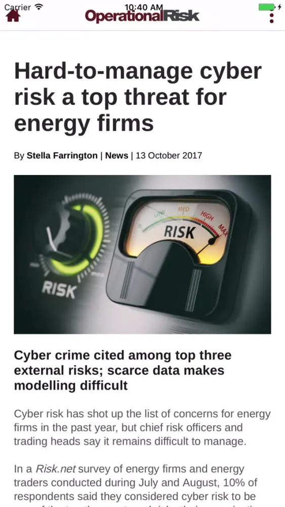Operational Risk Screenshots