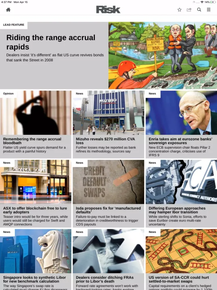 Zrzuty ekranu Risk Magazine iPad 