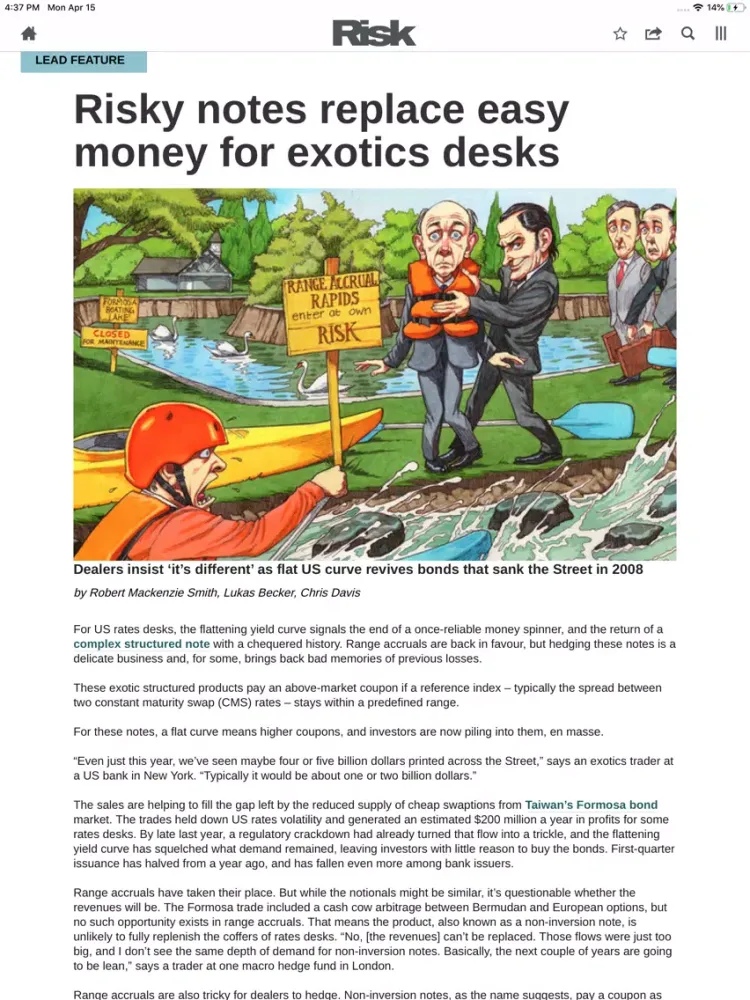 Zrzuty ekranu Risk Magazine iPad 