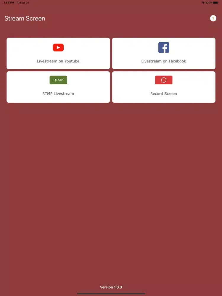 Zrzuty ekranu AZ Screen Recorder livestream iPad 