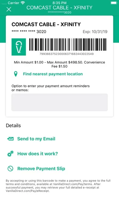 VanillaDirect Pay 스크린샷