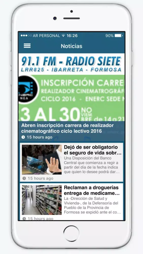 Tangkapan layar 91.1 FM Radio Siete Ibarreta