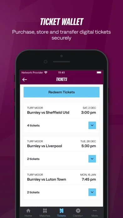Capturas de pantalla de Official Burnley FC App