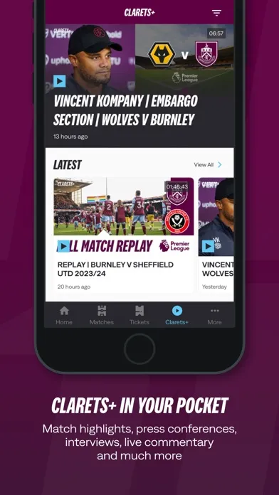 Capturas de pantalla de Official Burnley FC App