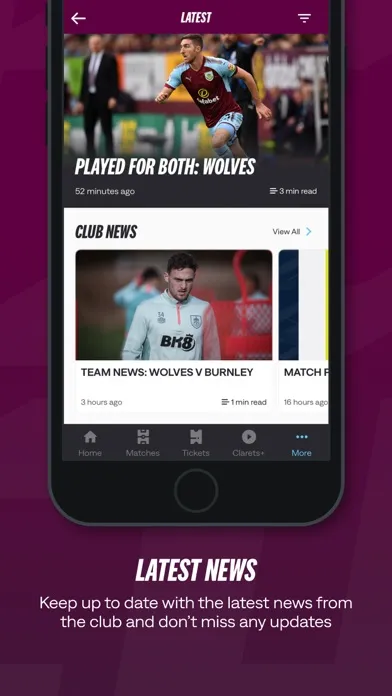 Capturas de pantalla de Official Burnley FC App