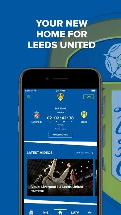 Capturas de tela do Leeds United Official