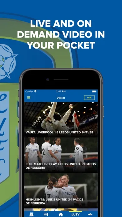 Capturas de tela do Leeds United Official