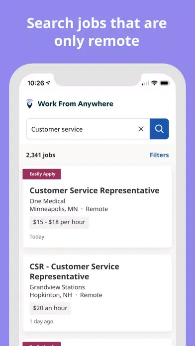 Work From Anywhere Job Search Screenshots