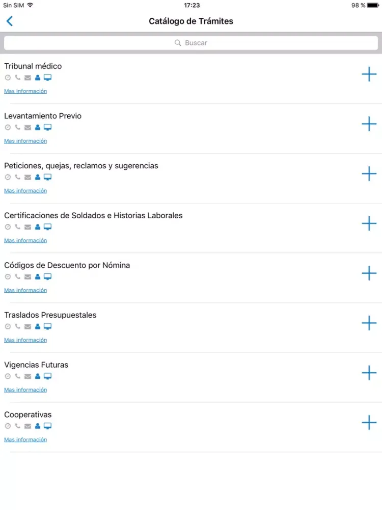 Tangkapan layar Trámites en Línea iPad 