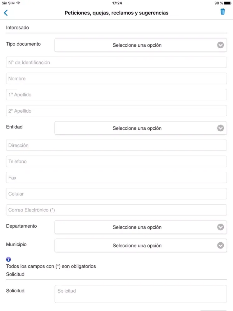 Tangkapan layar Trámites en Línea iPad 