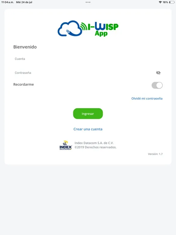 Capturas de tela do I-WISP APP Clientes iPad 