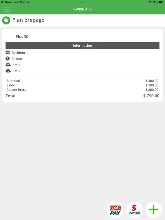 Capturas de tela do I-WISP APP Clientes iPad 