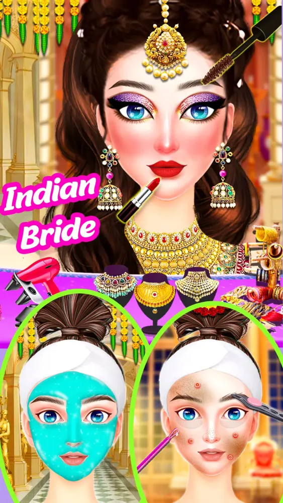 Tangkapan layar Indian Bride Dress Up Girl