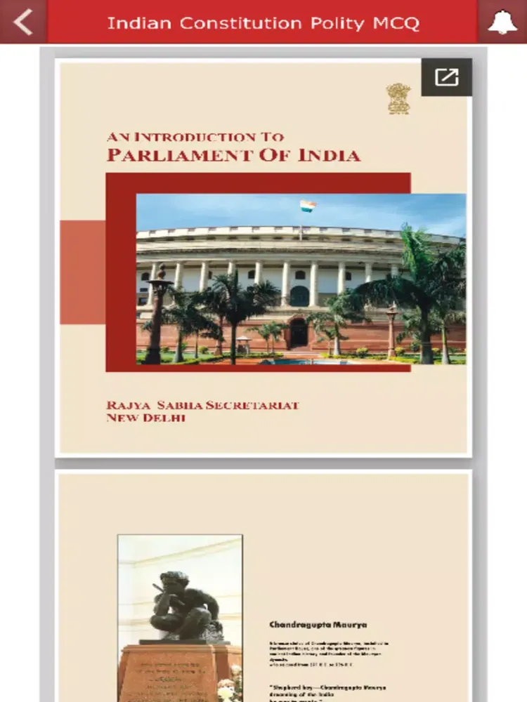 Tangkapan layar Indian Constitution Polity MCQ iPad 