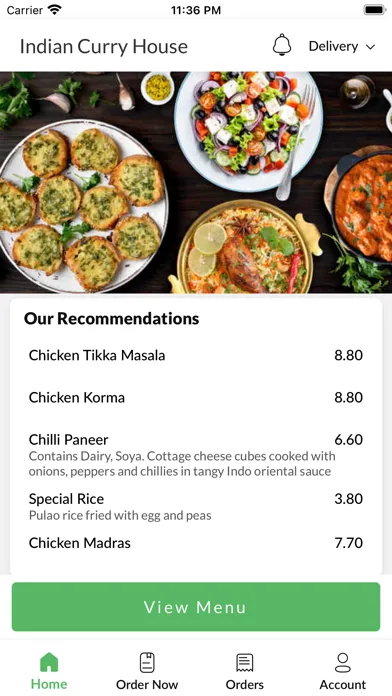 Ảnh chụp màn hình của Indian Curry House Bleakhall