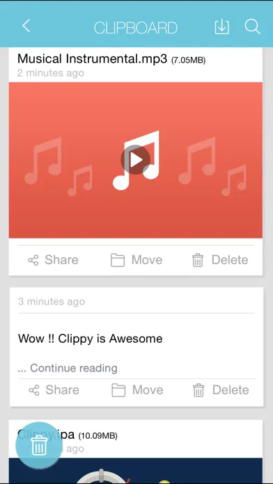 Tangkapan layar Clippy - Transmit anything between iOS and Mac wirelessly