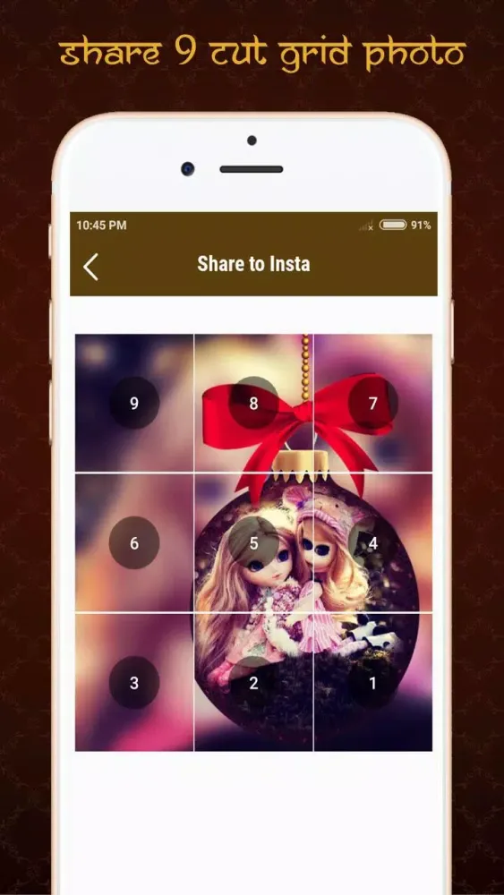 Ảnh chụp màn hình của 9 Cut Grids Crop Photo Editor