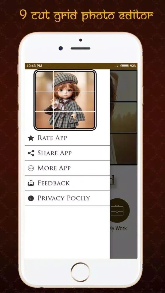 Ảnh chụp màn hình của 9 Cut Grids Crop Photo Editor