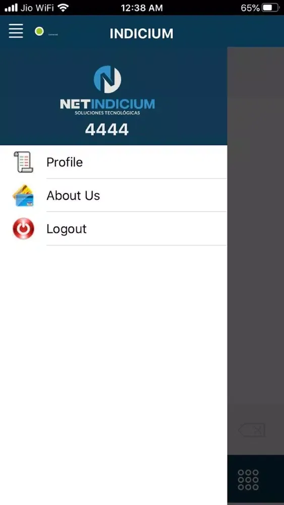 Tangkapan layar Indicium VoIP App