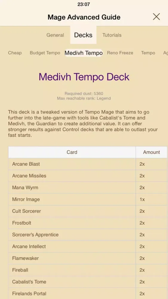 Hearth Guide - tips & tricks for Hearthstone Screenshots
