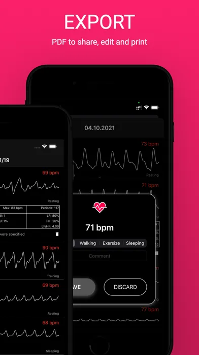 Tangkapan layar HRV: Heart Rate Cardio Monitor