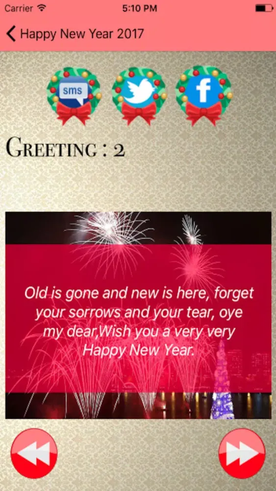 2017 New Year Greetings Quotes wishes firework Fun Screenshots